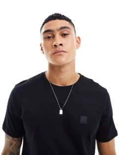BOSS Orange Tales Box Logo T-shirt In Black For Men