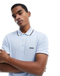BOSS Green Paddy Polo In Light Blue For Men Light/pastel Blue