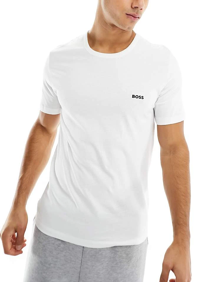 Boss Bodywear 3 Pack Logo T-shirts In White, Khaki And Black For Men Multi - Image 2