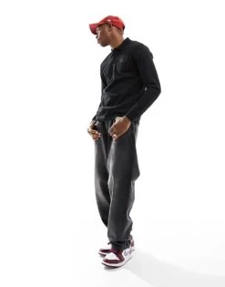 BOSS Orange Passerby Long Sleeve Polo In Black For Men