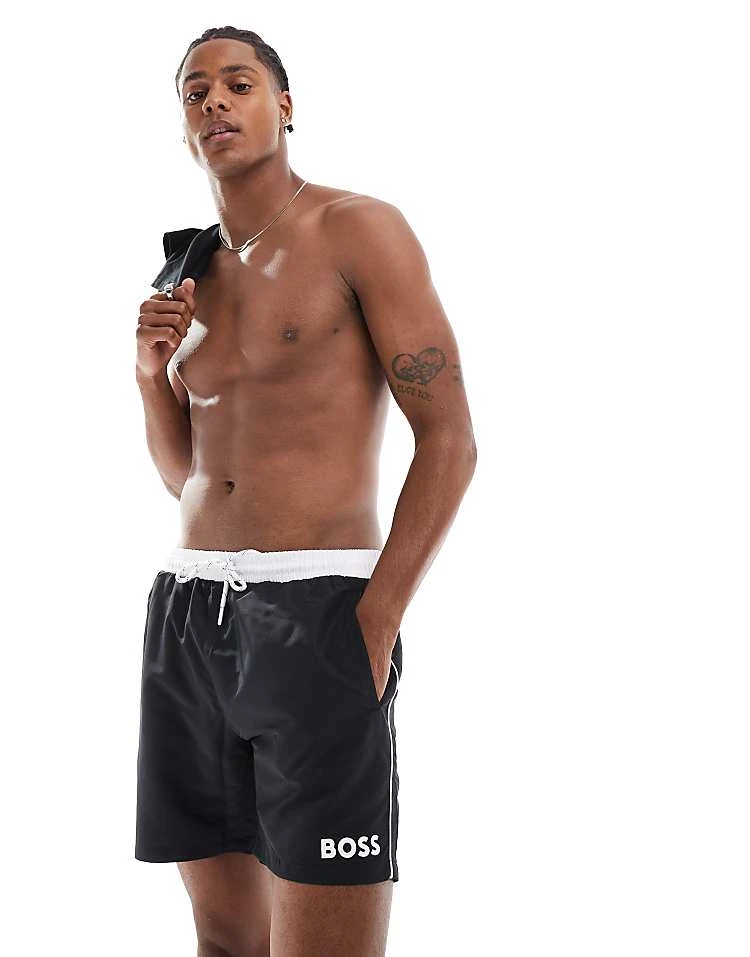 BOSS Bodywear Boss Starfish Swim Short In Black For Men - Image 5