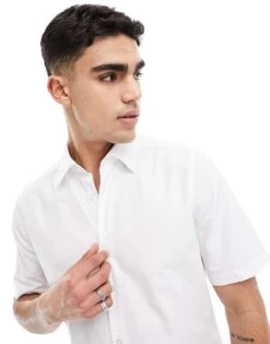 BOSS Orange Rash Short Sleeve Shirt In White For Men 100-white