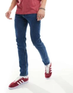 BOSS Orange Delaware Straight Leg Jeans In Mid Wash For Men 421-medium Blue