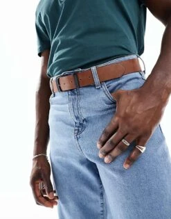 BOSS Orange BOSS Joris Leather Belt In Brown For Men Dark Brown