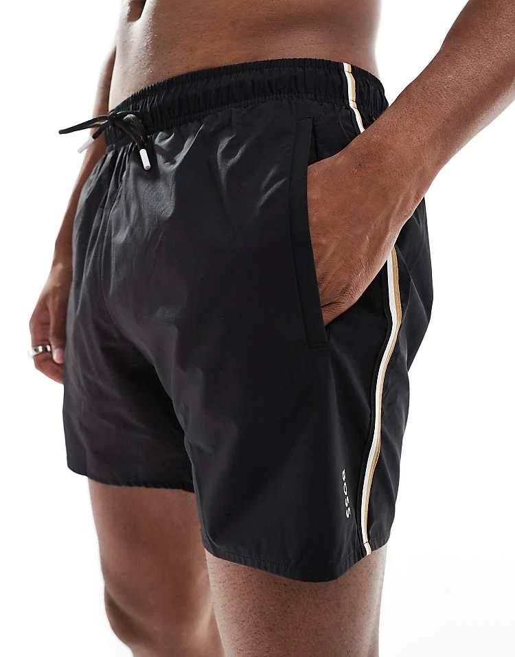 BOSS Bodywear Boss Iconic Swim Short In Black For Men - Image 5