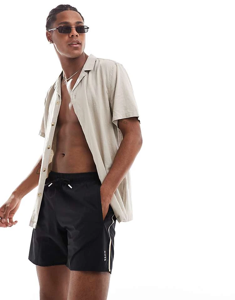 BOSS Bodywear Boss Iconic Swim Short In Black For Men - Image 3