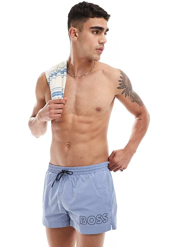 BOSS Bodywear Boss Mooneye Swim Short In Blue For Men