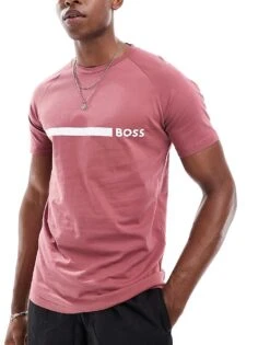 BOSS Bodywear Boss Slim Fit Beach T-shirt In Red For Men