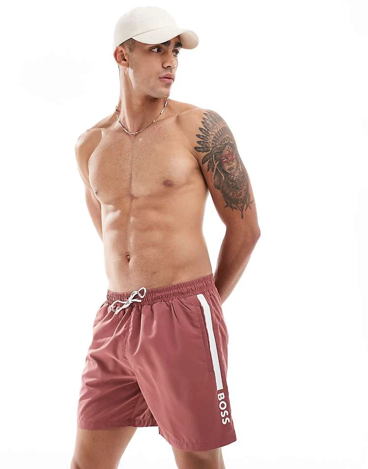 BOSS Bodywear Boss Dolphin Swim Short In Red For Men - Image 2