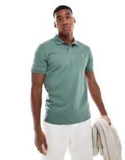 BOSS Orange Passenger Polo Shirt In Green For Men