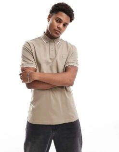 BOSS Orange Passertip Polo Shirt In Brown For Men