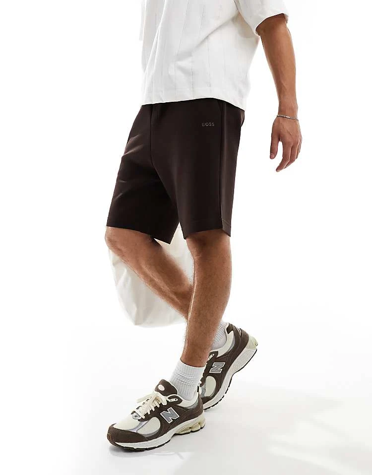 BOSS GREEN Headlo Jersey Shorts In Dark Brown For Men - Image 6