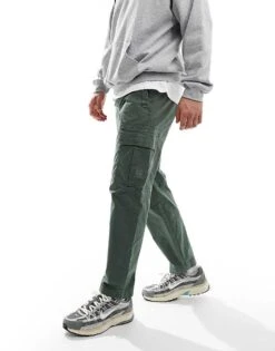 BOSS Orange Sisla Cargo Trousers In Green For Men