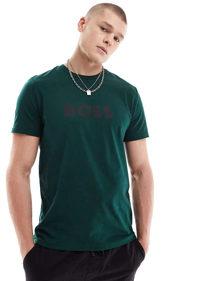 BOSS Bodywear BOSS Swimwear T-shirt In Forest Green For Men