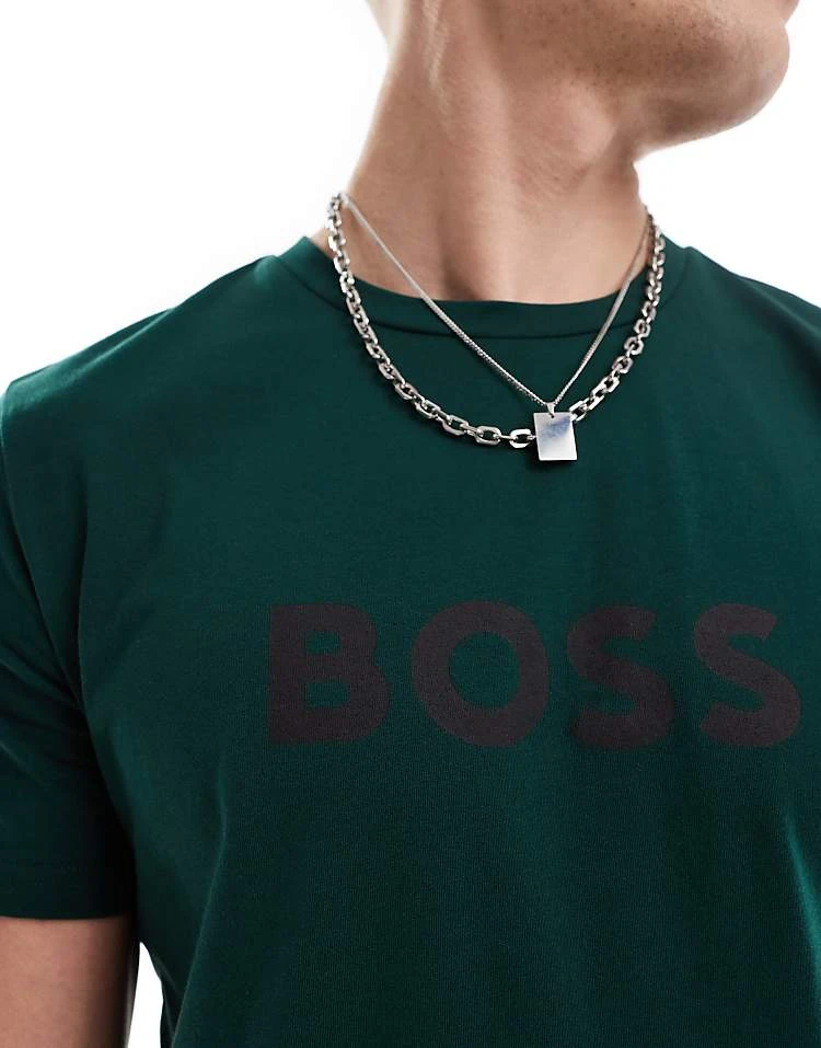 BOSS Bodywear BOSS Swimwear T-shirt In Forest Green For Men - Image 3