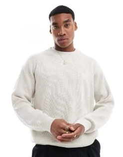 BOSS Orange Acircolo Knitted Jumper In Beige For Men