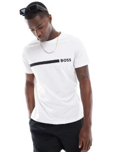 BOSS Bodywear BOSS Swimwear Slim T-shirt In White For Men
