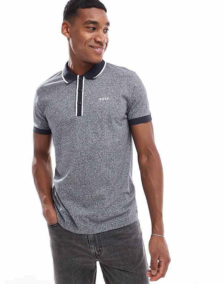 BOSS Green Paddy Polo Shirt In Navy Nep For Men