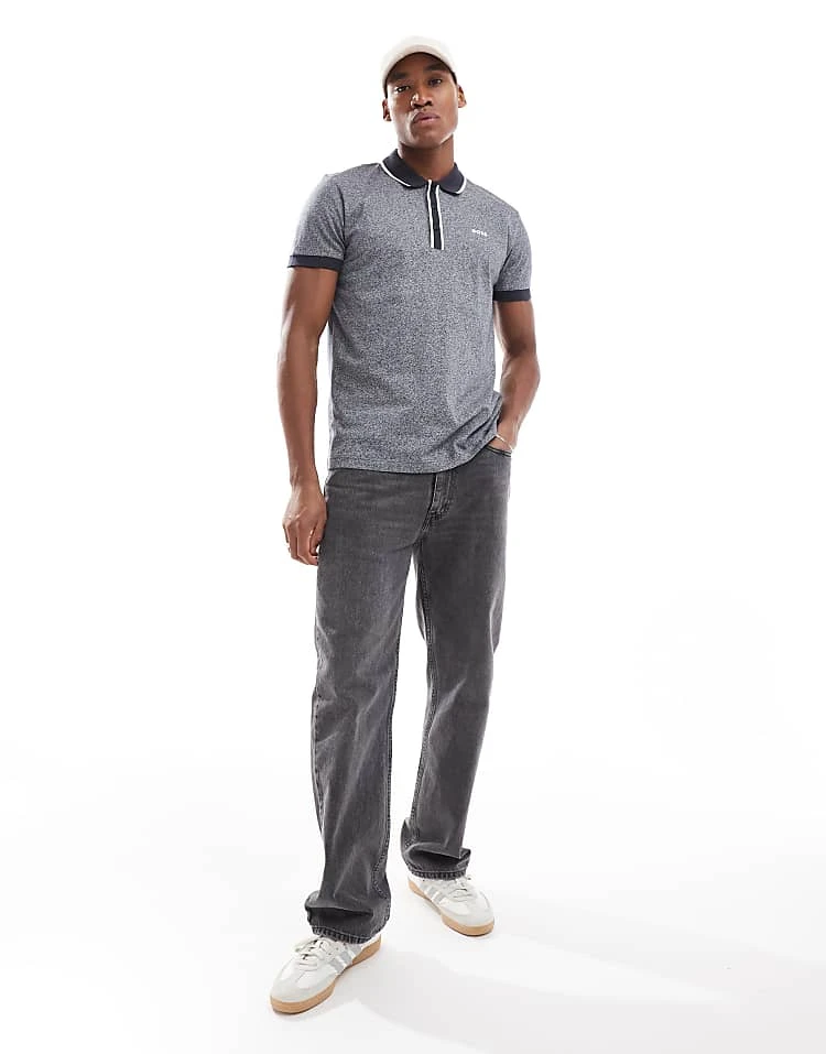 BOSS Green Paddy Polo Shirt In Navy Nep For Men - Image 2