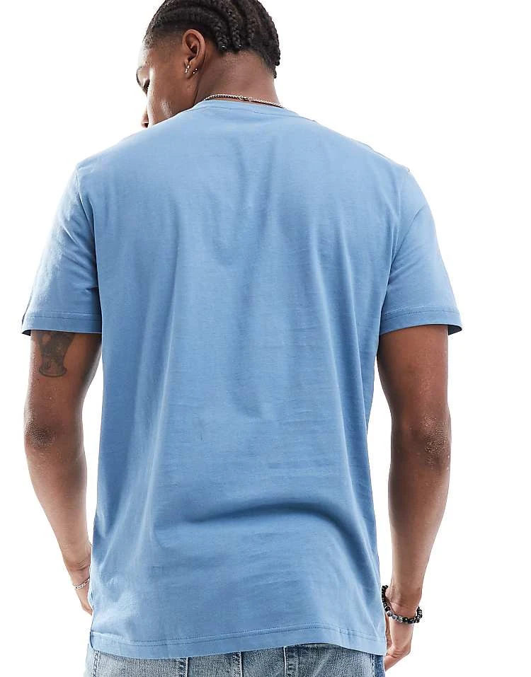 BOSS Orange Thinking T-shirt In Light Blue With White Logo For Men Navy - Image 4