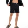BOSS Bodywear HUGO Bodywear Shorts In Black With Chain Monogram Print For Men
