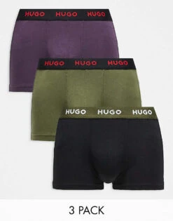 BOSS Bodywear HUGO Bodywear 3 Pack Trunks In Multi For Men