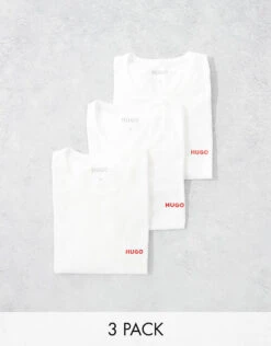 BOSS Bodywear HUGO Bodywear 3 Pack T-shirt In White For Men