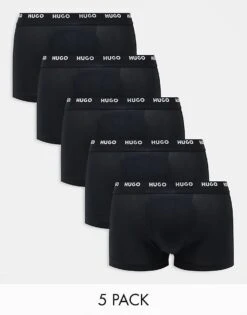 BOSS Bodywear HUGO Bodywear 5 Pack Trunks In Black For Men