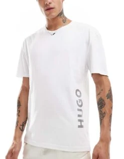 BOSS Bodywear HUGO Swimwear Relaxed T-shirt In White With Placement Logo For Men