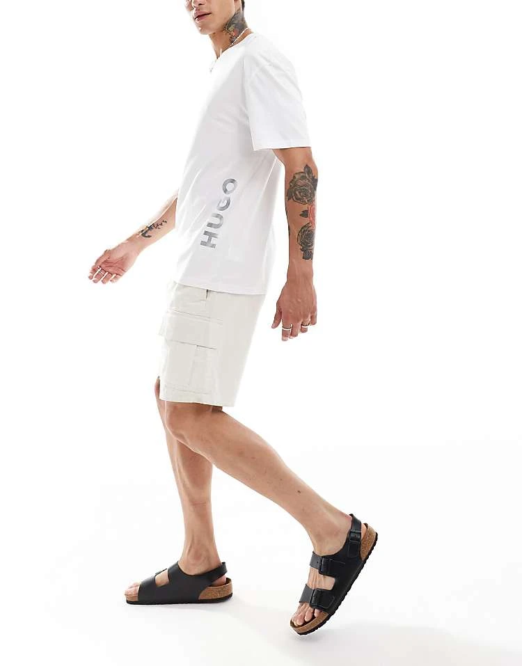 BOSS Bodywear HUGO Swimwear Relaxed T-shirt In White With Placement Logo For Men - Image 2