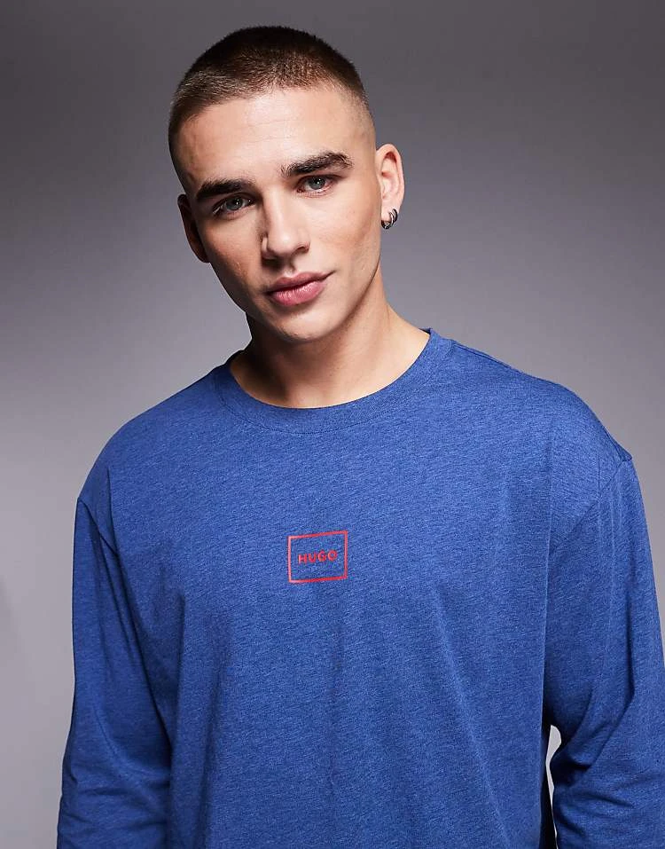 BOSS Bodywear HUGO Bodywear Laze Long Sleeve Loungewear Set In Dark Blue For Men - Image 3