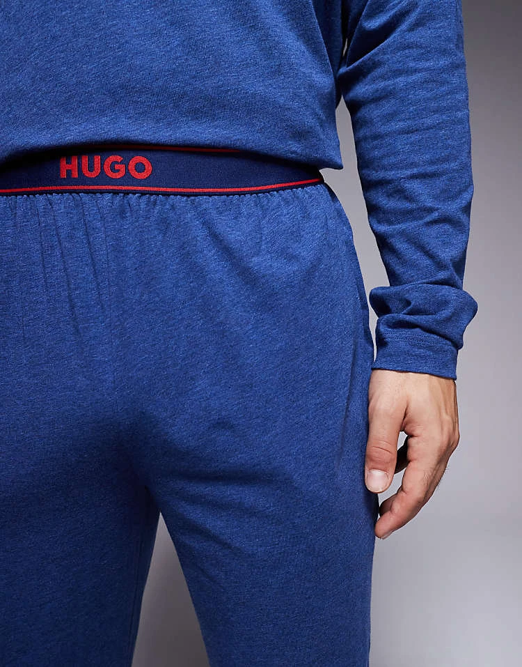 BOSS Bodywear HUGO Bodywear Laze Long Sleeve Loungewear Set In Dark Blue For Men - Image 4