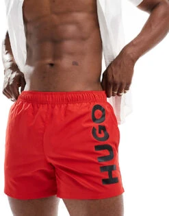 BOSS Bodywear HUGO Swimwear Abas Swim Shorts In Red For Men
