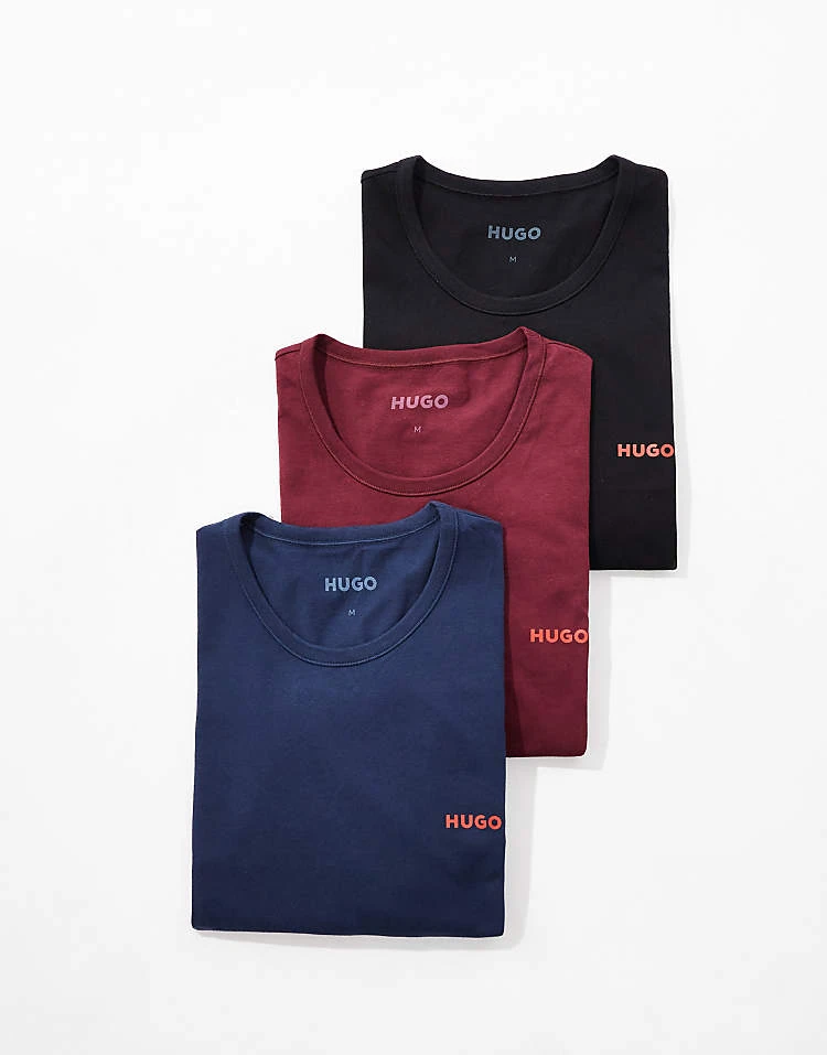 BOSS Bodywear HUGO Bodywear 3 Pack T-shirt In Multi For Men - Image 5