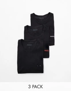 BOSS Bodywear HUGO Bodywear 3 Pack T-shirt In Black For Men