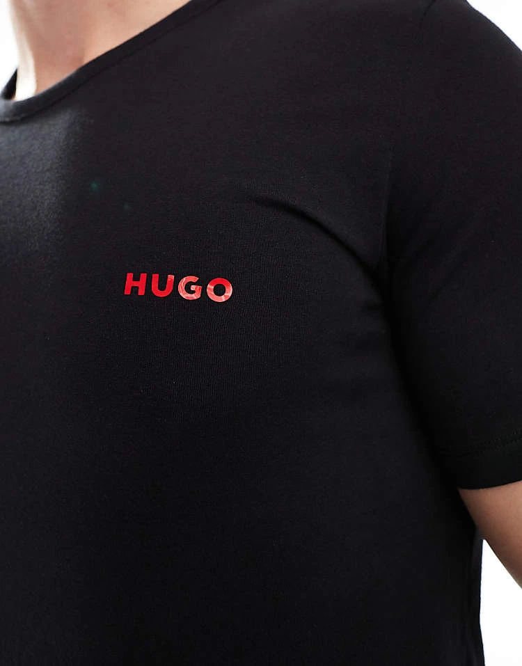 BOSS Bodywear HUGO Bodywear 3 Pack T-shirt In Black For Men - Image 4