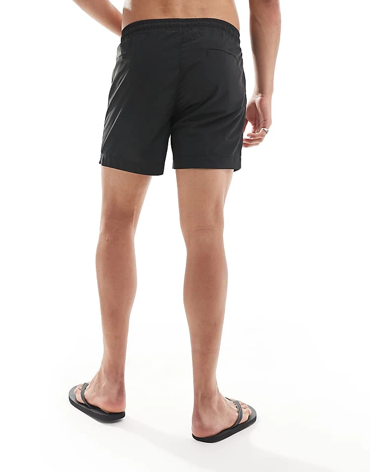 BOSS Bodywear HUGO Swimwear Rame Swim Shorts In Black With Holographic Logo Print For Men - Image 4