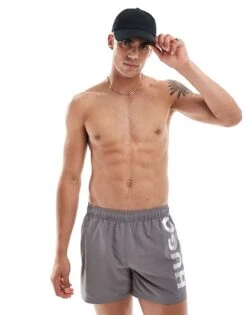 BOSS Bodywear HUGO Swimwear Abas Swim Shorts In Grey For Men