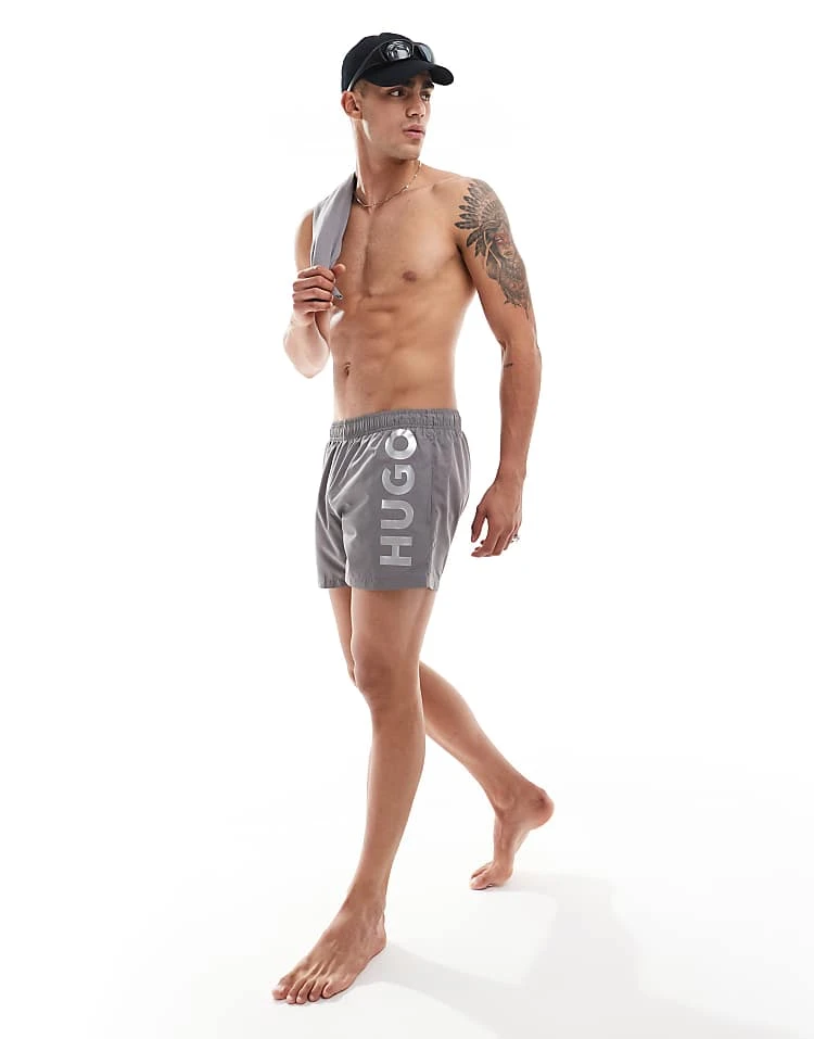 BOSS Bodywear HUGO Swimwear Abas Swim Shorts In Grey For Men - Image 2