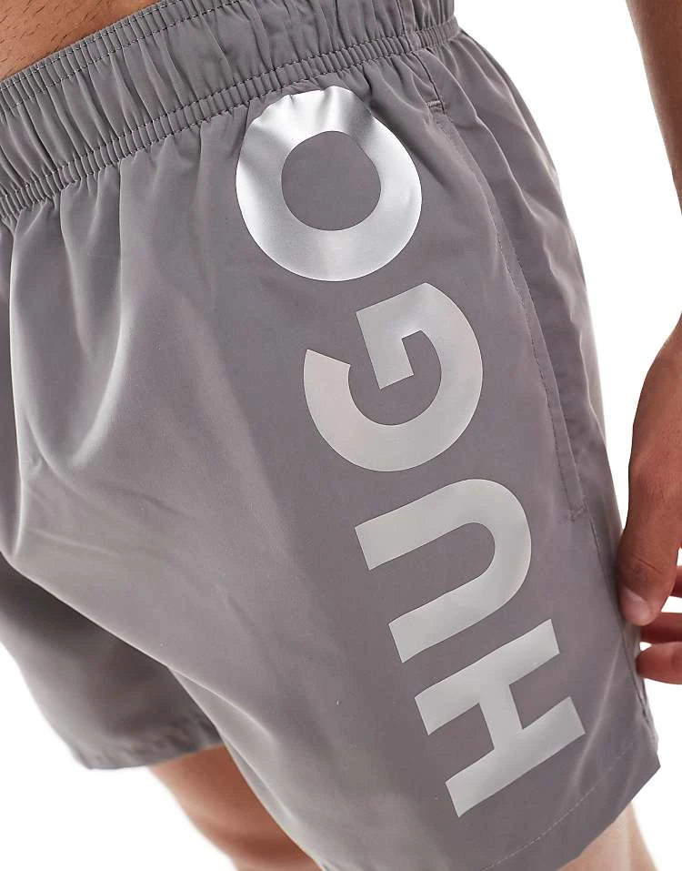 BOSS Bodywear HUGO Swimwear Abas Swim Shorts In Grey For Men - Image 4