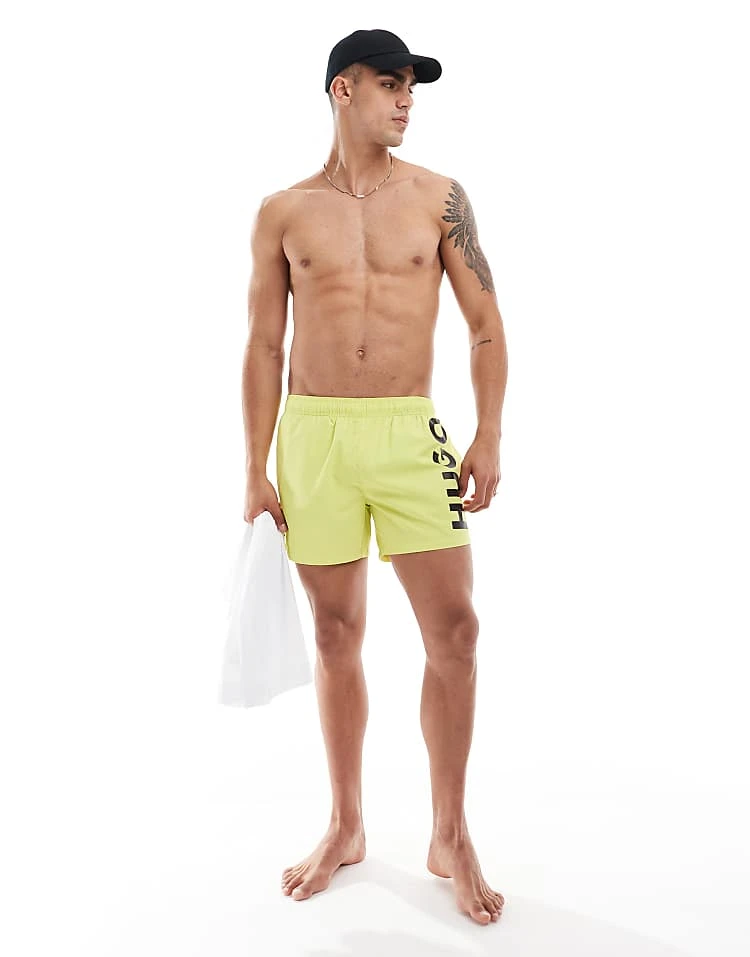 BOSS Bodywear HUGO Swimwear Abas Swim Shorts In Yellow For Men - Image 5