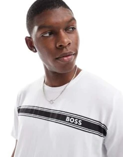 BOSS Bodywear Urban T-shirt In White For Men
