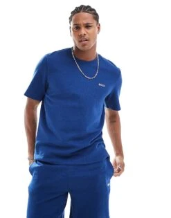 BOSS Bodywear Waffle T-shirt In Blue For Men
