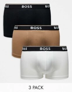 BOSS Bodywear 3 Pack Power Trunks In Multi For Men