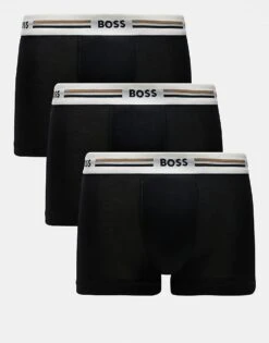 BOSS Bodywear 3 Pack Revive Trunks In Black For Men