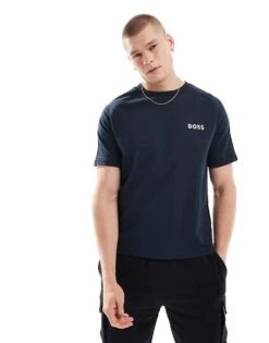 BOSS Bodywear Heavyweight Iconic T-shirt In Navy For Men