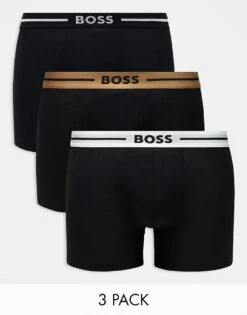 BOSS Bodywear 3 Pack Bold Boxer Briefs In Black For Men