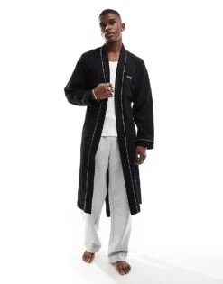BOSS Bodywear Dressing Gown In Black For Men