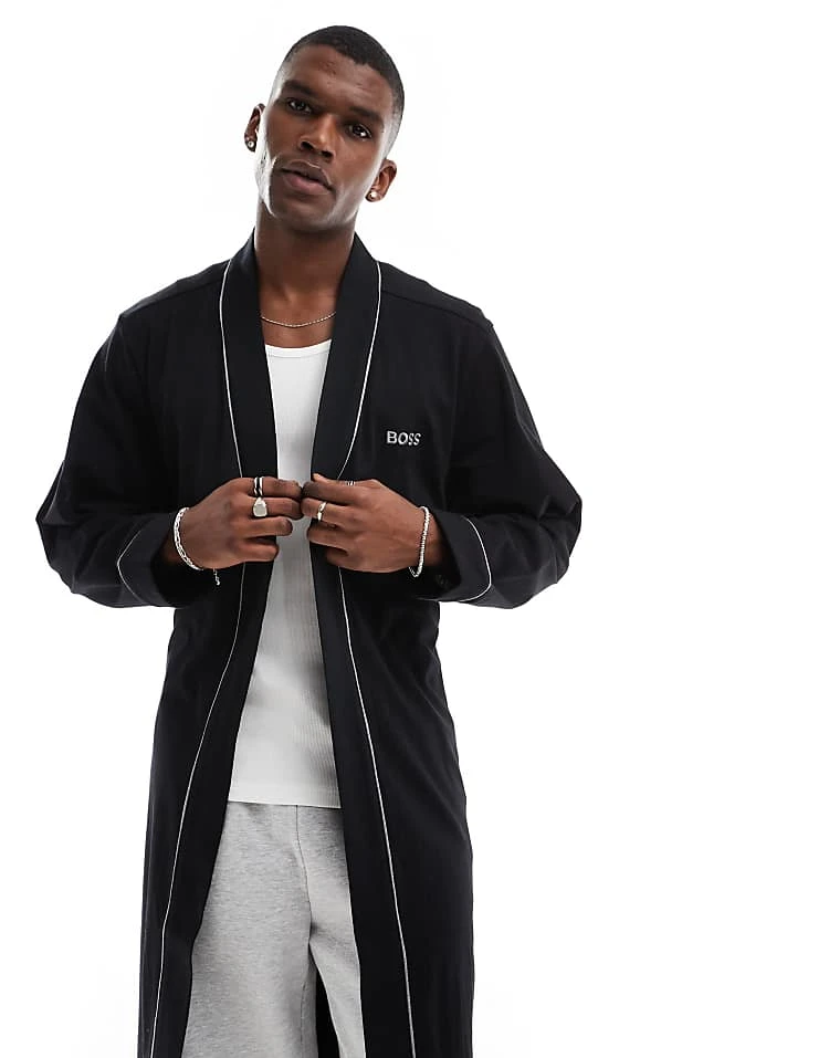 BOSS Bodywear Dressing Gown In Black For Men - Image 4