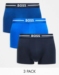 BOSS Bodywear 3 Pack Bold Trunks In Multi For Men Black